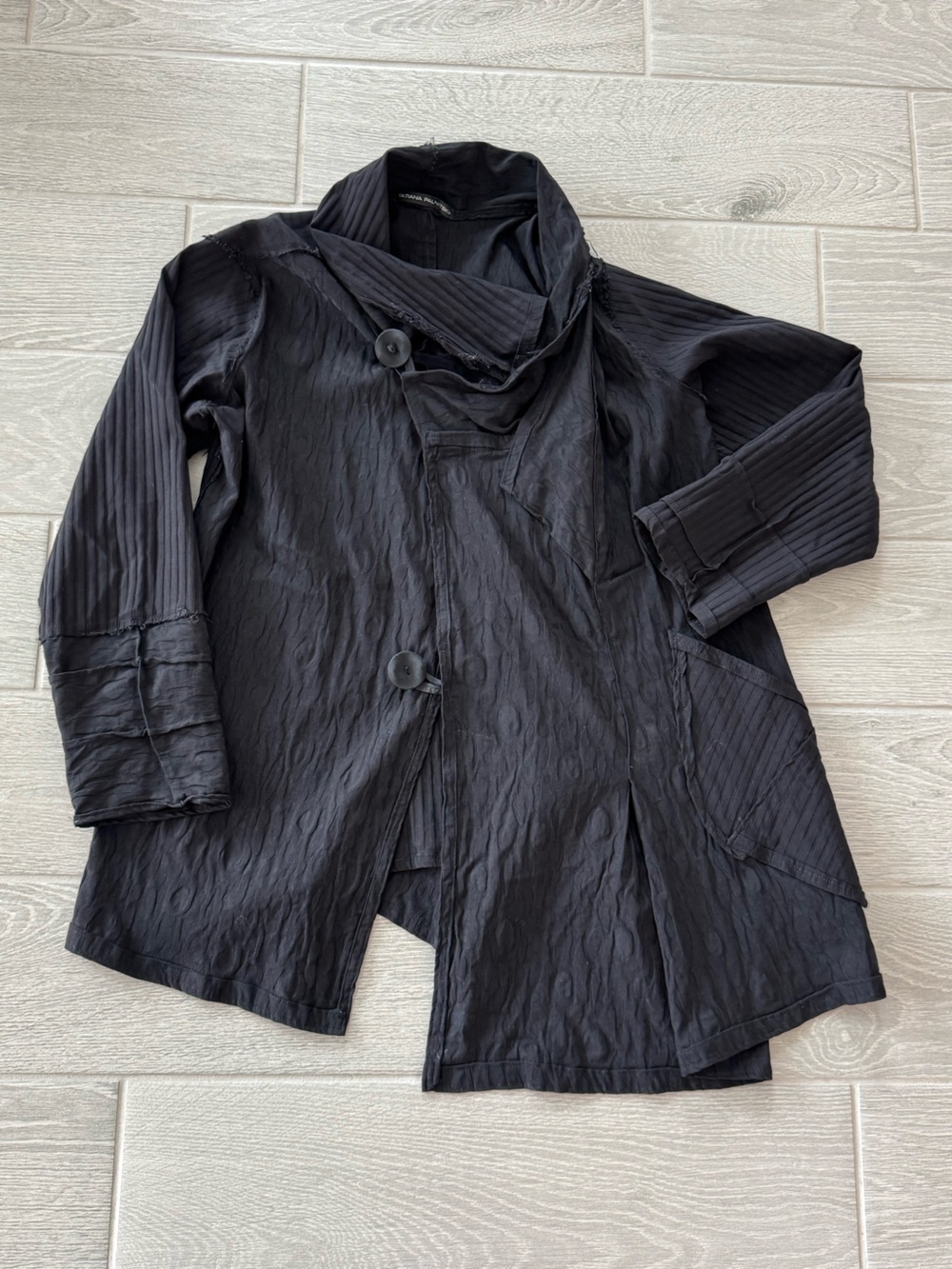 TATIANA PALNITSKI Avant-Garde Architectural Lagenlook Distressed Jacket